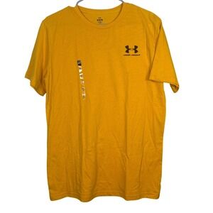 Under Armour Mens Sportstyle Left Chest Tee Ochre Yellow Short Sleeve Shirt M